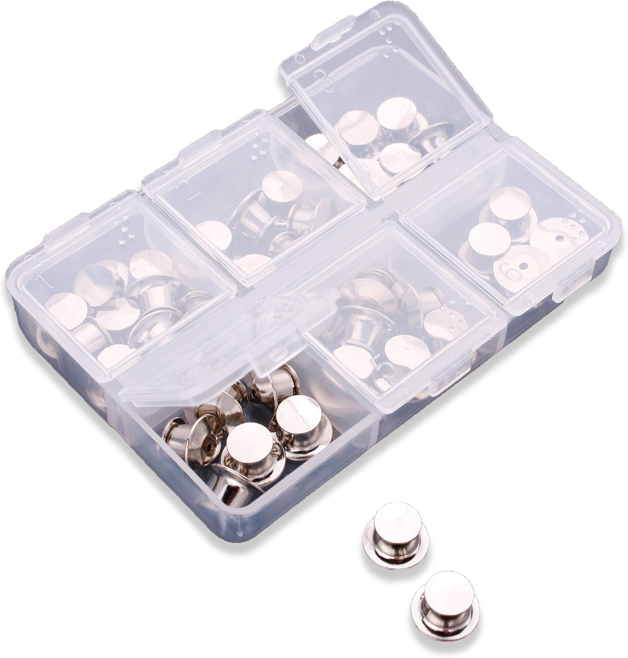 Pin Locks (42 Count) Pin Keepers - Spring Loaded Pinkeepers with Storage Case - Biker Pin Locks- Disney Pin Locks - Veteran Owned Company
