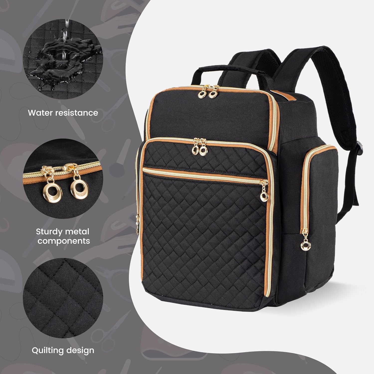 Hautton Grand Organisateur Transport de Vernis à Ongles, Sac Rangement Contenant 126 Flacons de Vernis à Ongles et Lampe sécheuse à Ongles, Étui Voyage Professionnel Robuste pour Manucure