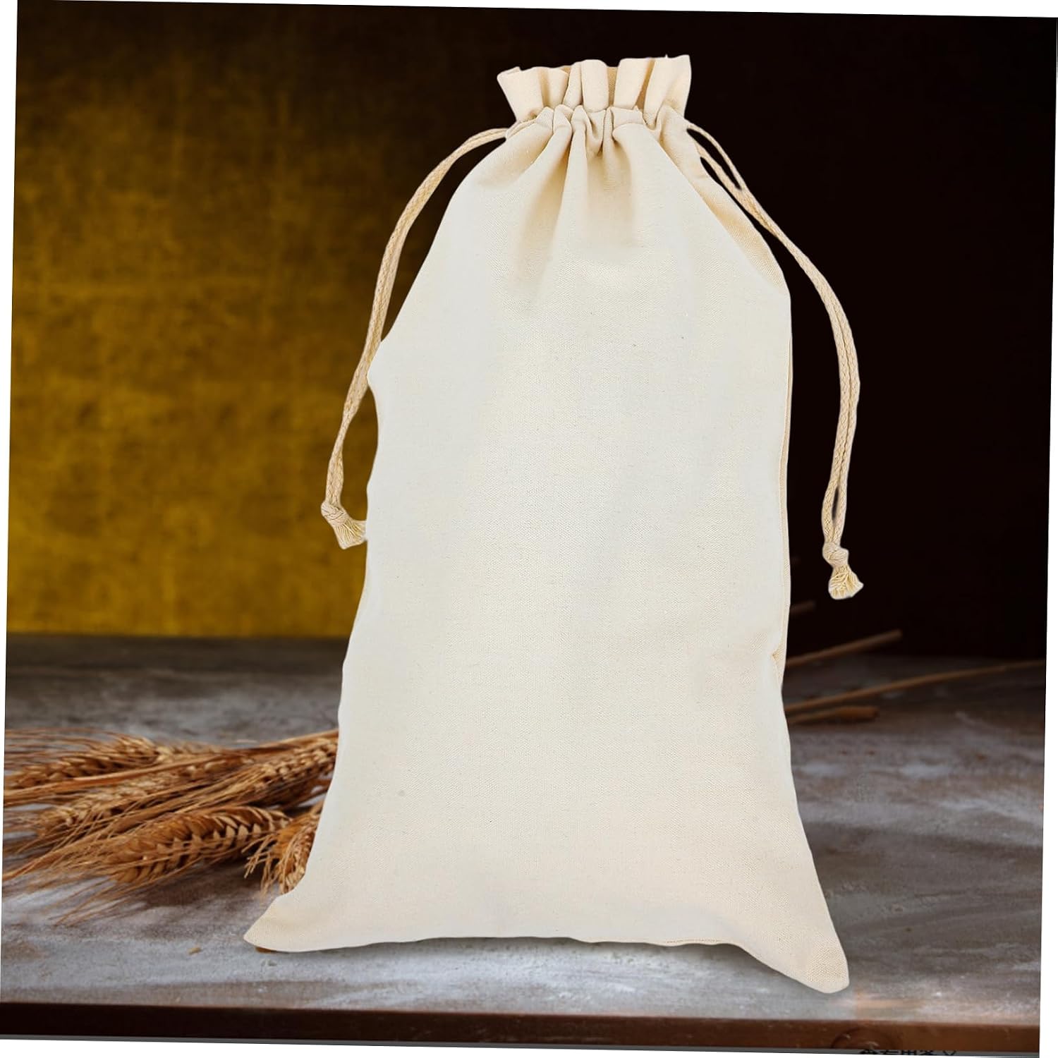 GLEAVI Cotton Drawstring Bag for Grain Storage and Soil Sampling Thick Reusable Cotton Food Bag for Flour Potatoes and Onions Washable and Versatile