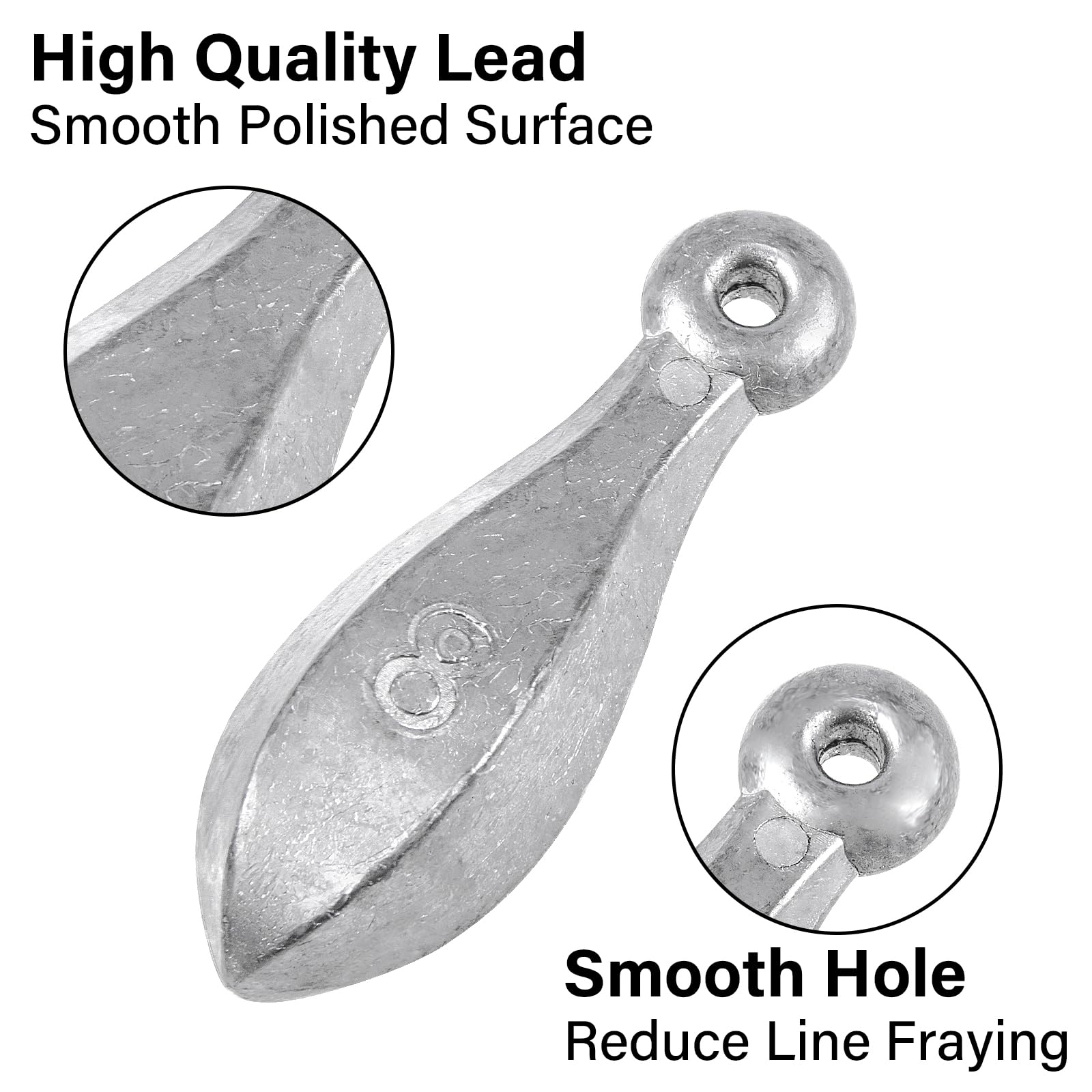 Dr.Fish Bank Sinkers - Pesas de pesca de plomo, 1 a 32 onzas/2 libras, pesas de agua dulce para pesca de gato, canal de río, surf, pesca en agua salada