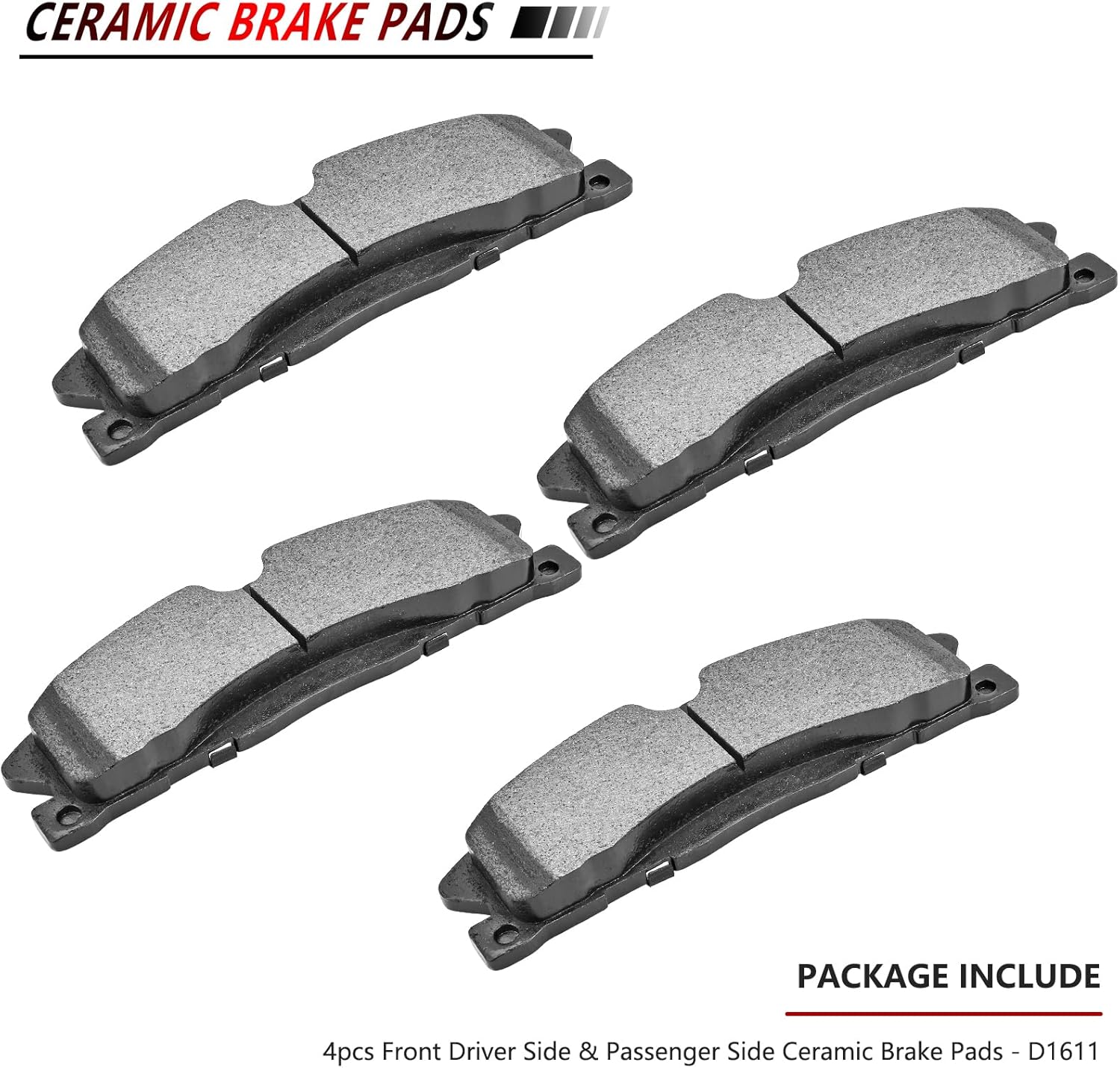 JLEO Front and Rear Ceramic Brake Pads D1611 D1612 for 2013-2019 Ford Explorer/Flex/Taurus/Police Interceptor Sedan Utlity/Special Service Police Sedan, for 2013-2016 Lincoln MKS MKT