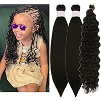 Vista 6 de Cabello trenzado para niños preestirado de 16 pulgadas, color negro, Yaki ez, trenzado para niños, trenzas sin nudos