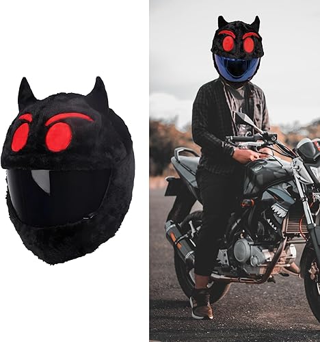 1 funda para casco de motocicleta, 15.7 in x 11.0 in x 10.2 in, diseño de Little Devil para Halloween, decoración de atmósfera festiva, accesorios
