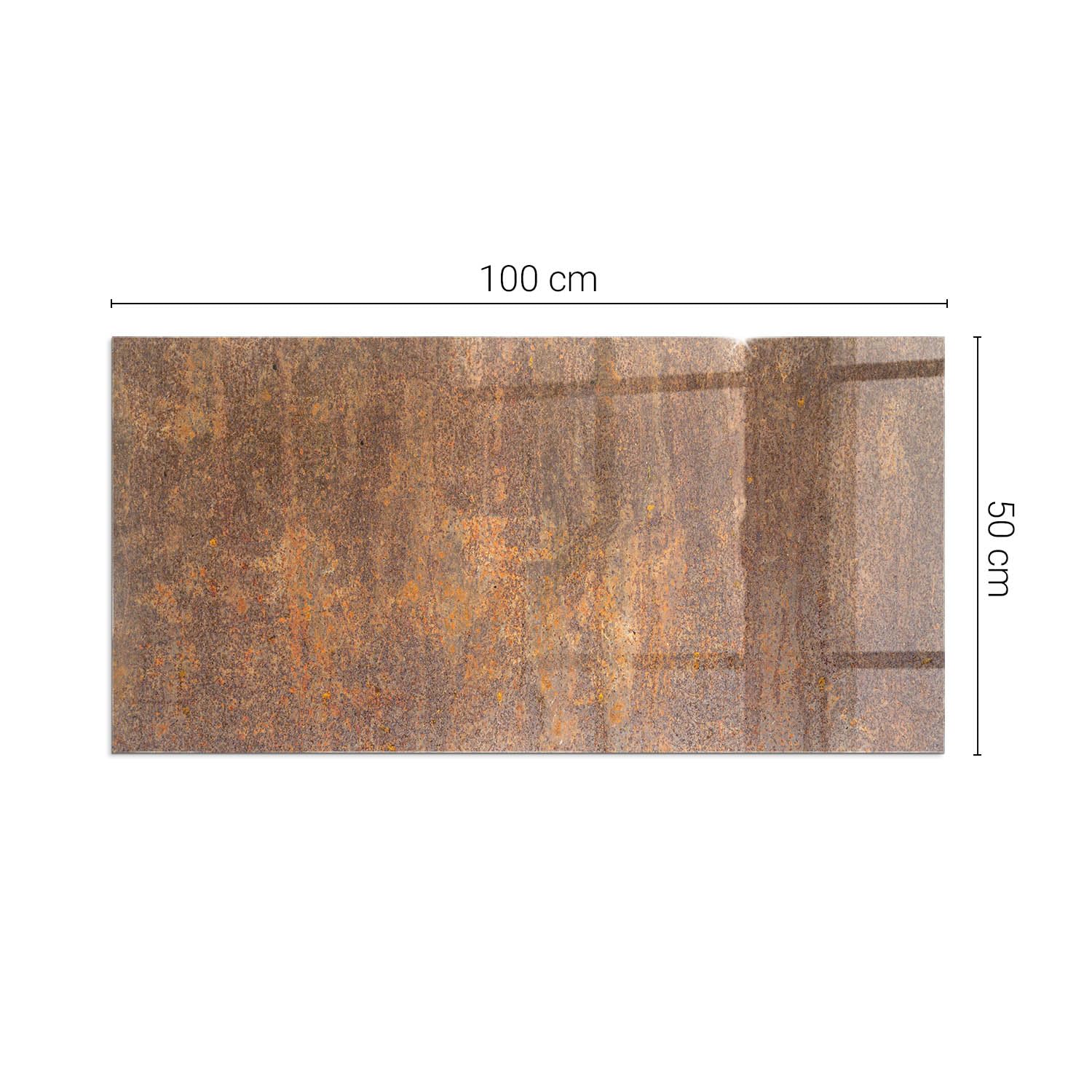 Verre Trempé de Cheminée 100x50 cm Résistant à la Chaleur Contre Les Étincelles Plaque de Protection Rectangular Base de Foyer Élégant Protecteur de Sol Imprimé - Texture de Rouille en arrière-Plan