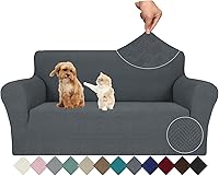 Vista 97 de JIVINER Fundas de sofá de alta elasticidad para sofás de 3 cojines, funda elástica de jacquard de 1 pieza, funda de sofá antideslizante con parte
