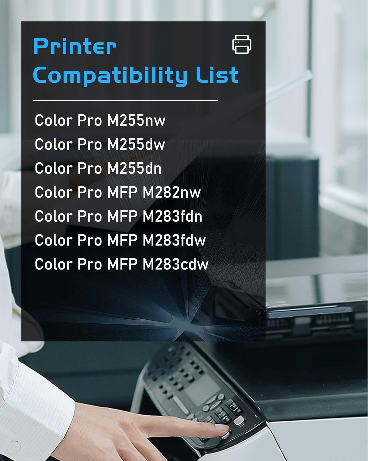 206A Toner Cartridges 4 Pack Set (Black Cyan Magenta Yellow) High Yield Replacement for HP 206A 206X Toner Work for Color Laser Jet Pro MFP M283fdw M283cdw M283fdn M282nw Pro M255dw M255nw Printer