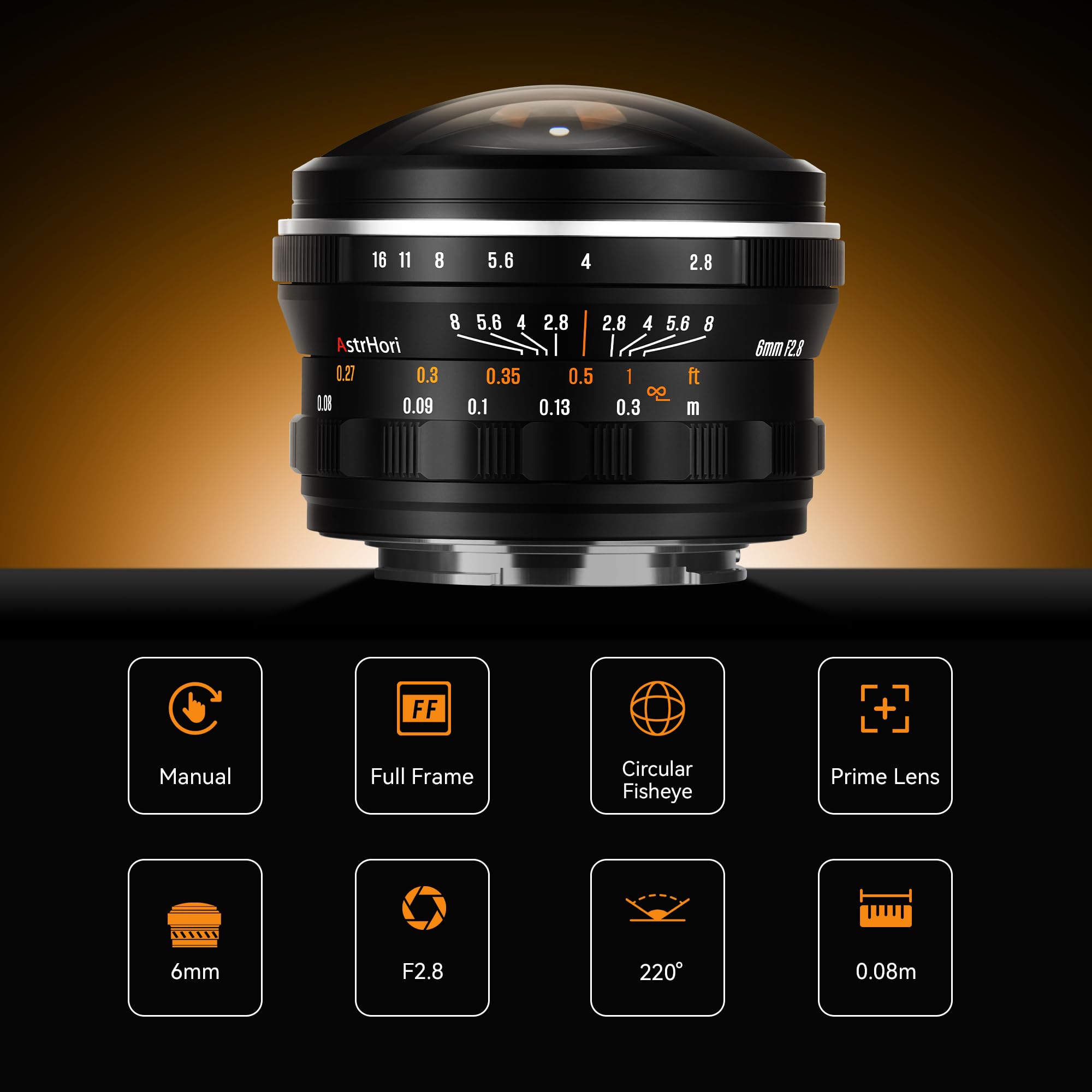 AstrHori 6mm F2.8 220° Obiettivo Fisheye Circolare Ultra Grandangolare, Messa a Fuoco Manuale, Obiettivo a Focale Fissa Full Frame for Nikon Attacco Z Fotocamere Mirrorless