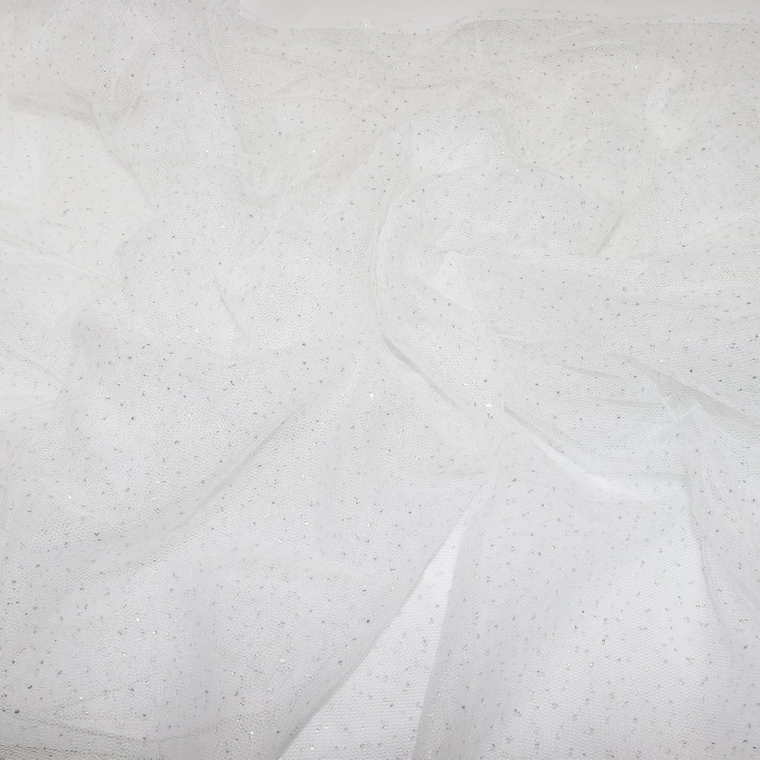 Horbaunal Snowflake Sheer Fabric 10 Yard, Light Blue Silver Foil Tulle Fabric by The Yard, 59" Wide Snowflake Fabric Organza Fabric Tablecloth for Frozen Birthday Wedding Party