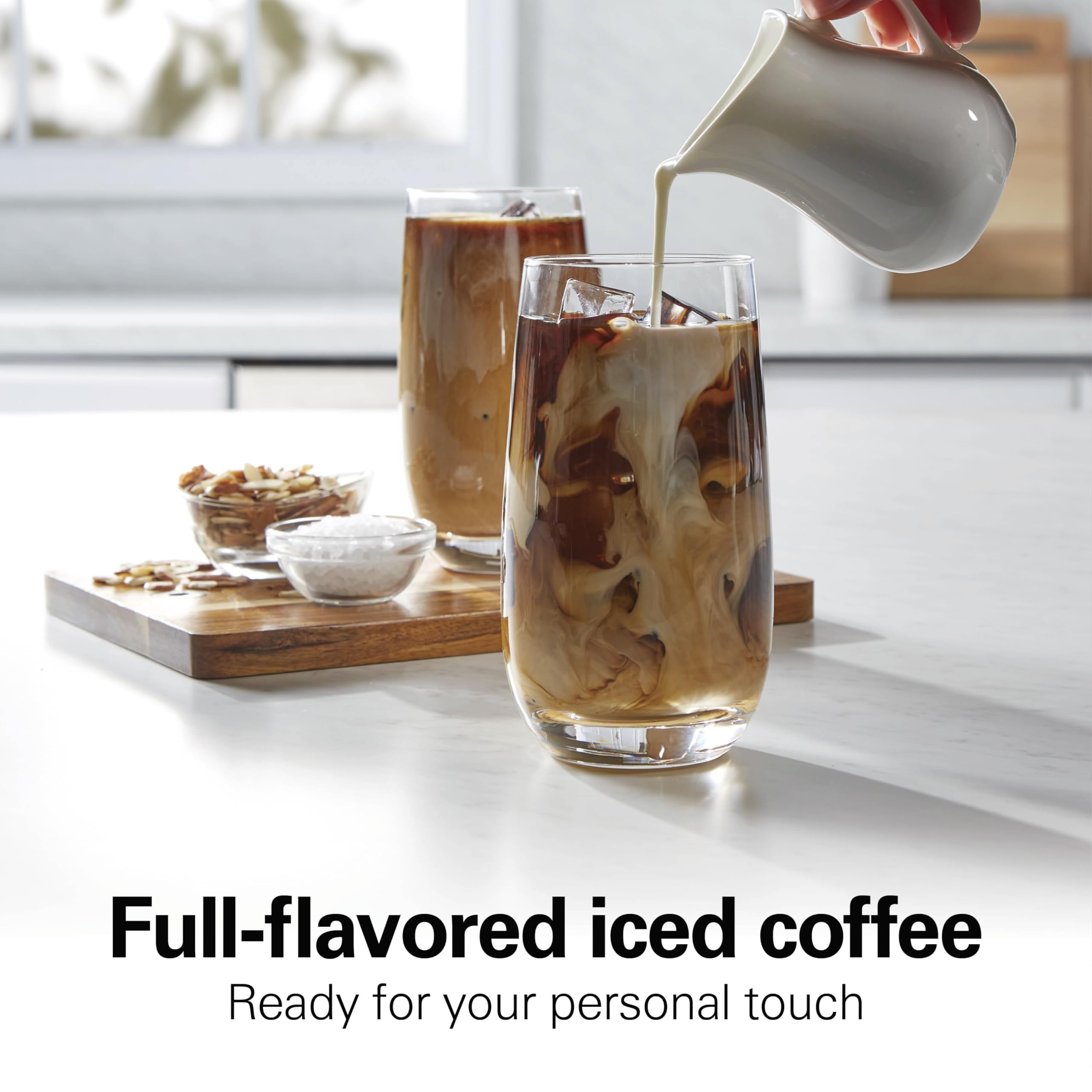 Hamilton Beach 2-Way Drip Coffee Maker & Single Serve Coffee Machine | Hot & Iced Coffee Maker| 12 Cup Glass Carafe| AquaFlow Showerhead | Auto Pause & Pour | Black |47500J