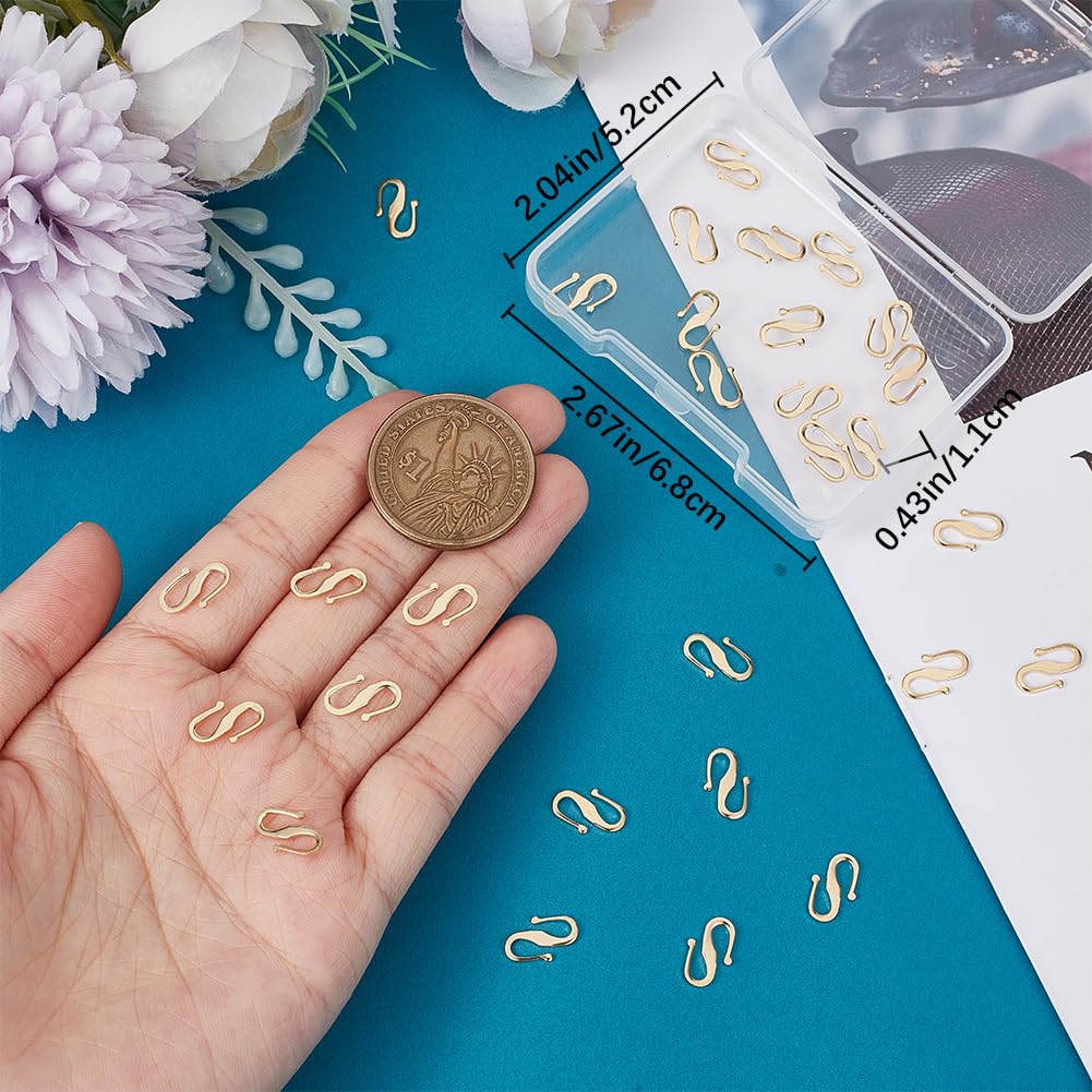30 Chiusure A Gancio S In Ottone Placcato Oro 24K 12mm - Beebeecraft Per Gioielli Fai Da Te