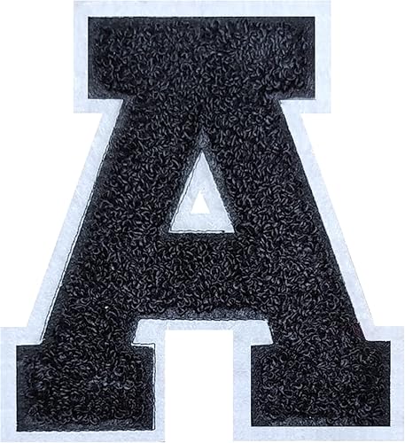 Miniatura 60 de 2 parches de letras de felpilla termo-adhesivas de 4.5 pulgadas, parches de letras universitarias con puntada de felpilla roja/blanca para ropa (H)