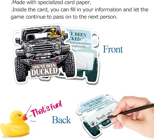 Miniatura 8 de You've Been Ducked Card, etiquetas de pato de pato, tarjeta de juego de pato, etiquetas de pato, pato de goma para etiquetas, diseño de automóvil de