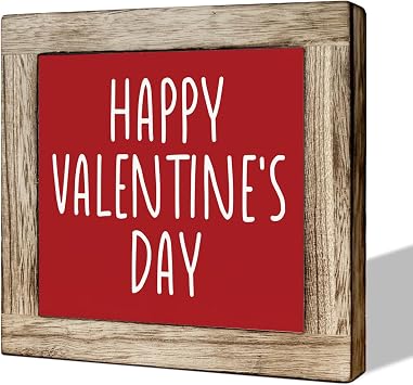 Valentines Day Decor, Happy Valentines Day Wood Sign, Wooden Box Signs for Home Decor, Tabletop Decor for Valentines Day, Rustic Farmhouse Decor, Table Decor Art, Valentines Day Gift