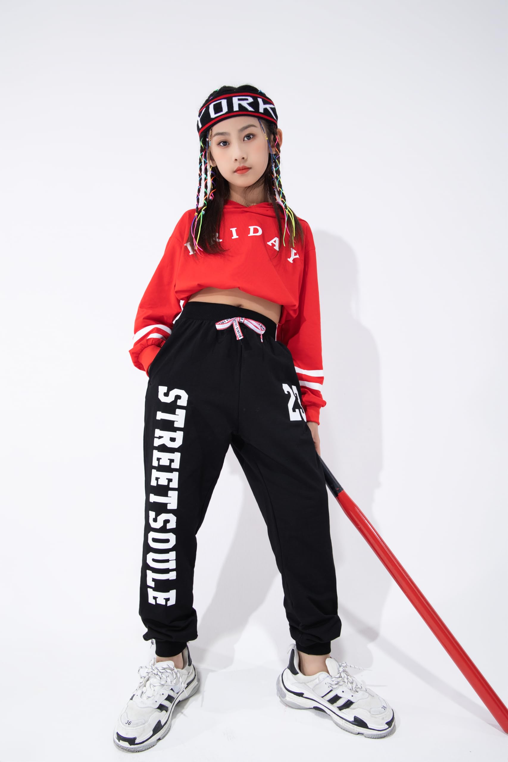 LOLANTA Ropa Hip Hop Chicas, Conjunto de Pantalones Joggers Niña,Traje de Baile Callejero