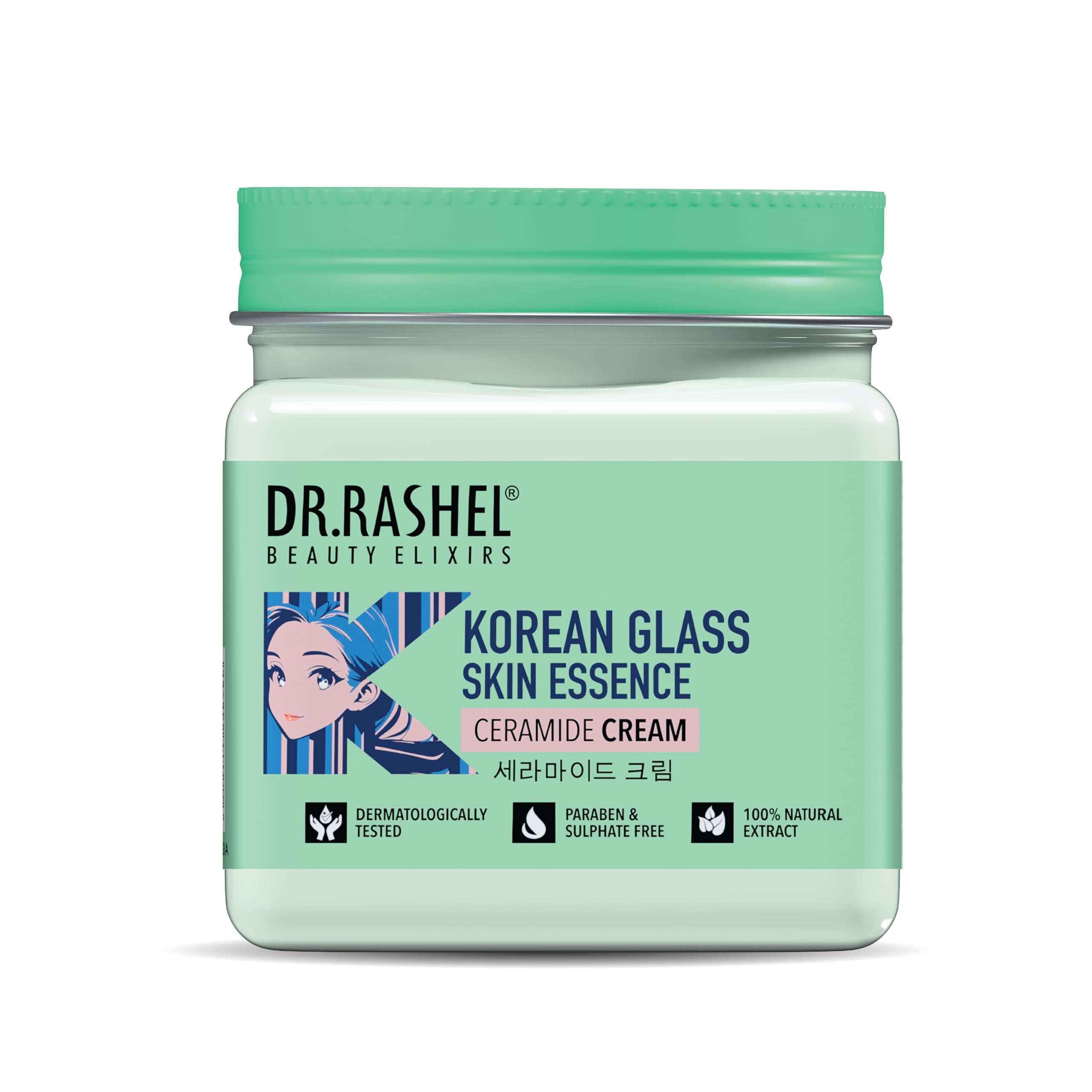 DR.RASHEL Korean Glass Skin Essence Cream | With Hyaluronic Acid Niacinamide & Antioxidants | Lightweight Nourishing Formula | Youthful Clear & Radiant Complexion | 380ml