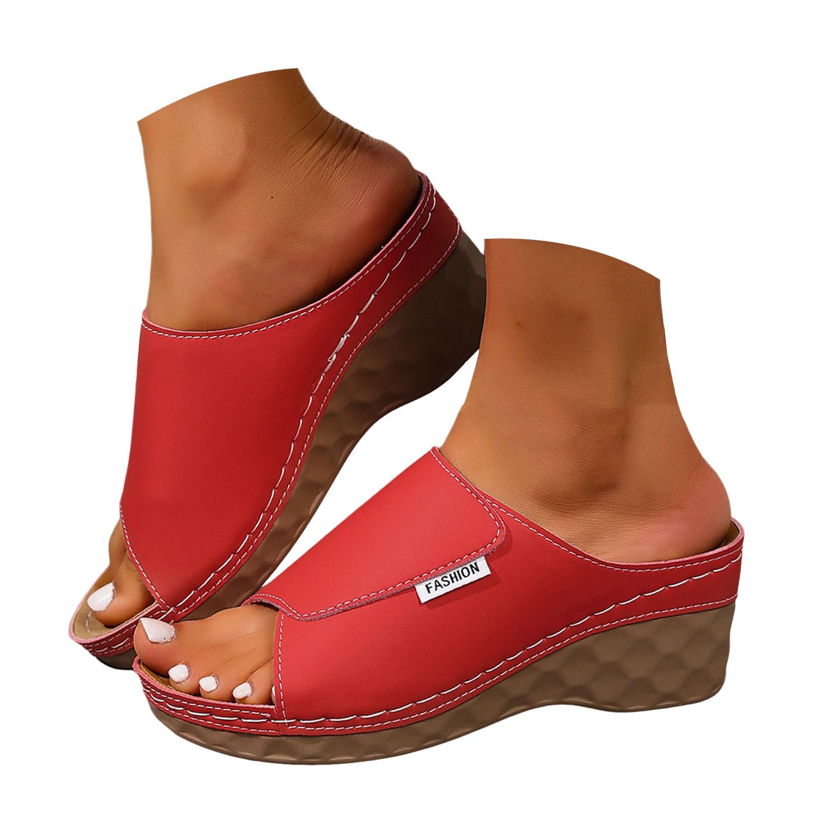 Sandals Womens Flip Flops 2026 Beach Slip On Open Toe Wedge Sandals for Women Dressy Summer Casual Comfortable Wedges Slippers — view 16