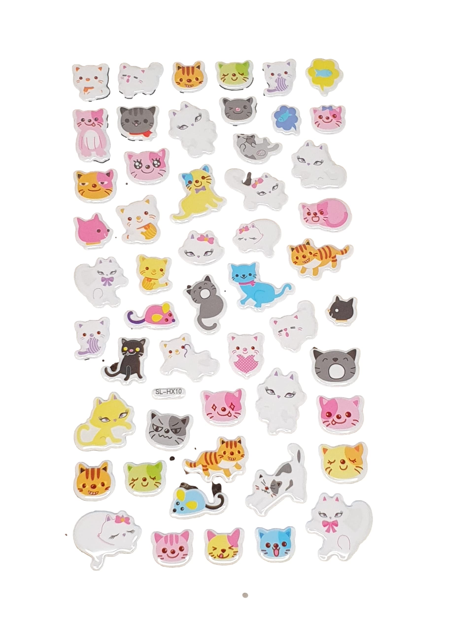 Fat-Catz-Copy-Catz Various Kids Children's Puffy 3D Cute Cat Kitten Feline Stickers For Scrap Books Reward Stickers Reuseable