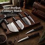 Dragon RIOT Chef Butcher Couteau pour la coupe de viande,Couteau de cuisine avec sac à roulettes,12 PCS Ensemble de couteaux de chef forgés japonais, Cadeau idéal pour les hommes et les femmes