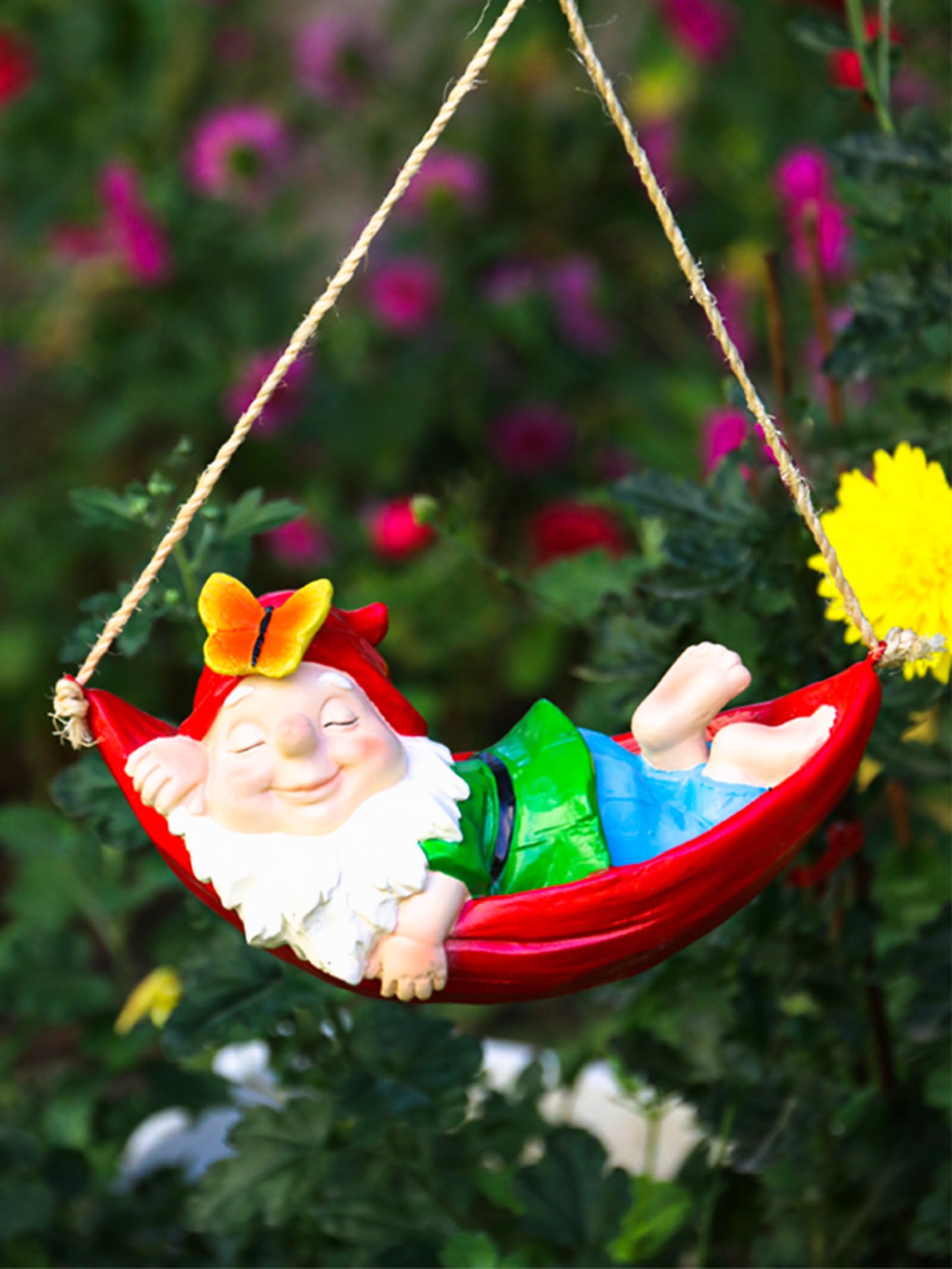 Amazon.com: Whimsical Dwarf Elf with Resin Swing - Fun Garden