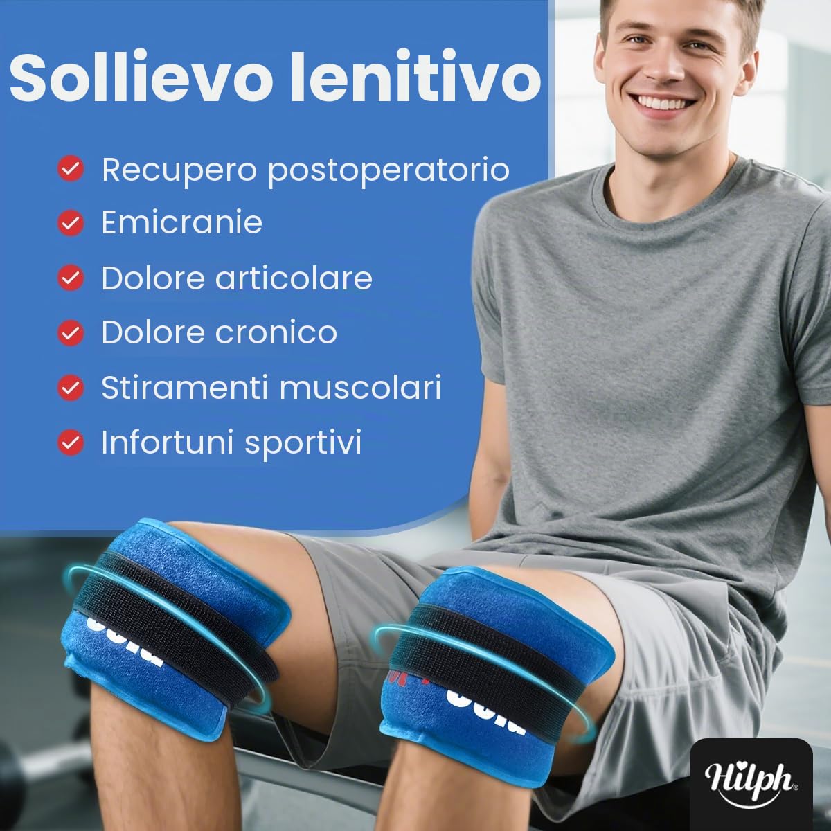 Hilph Impacco di Ghiaccio Gel Riutilizzabile, 2 Pezzi Ghiaccio Gel Freezer per la Terapia a Caldo e Freddo per Lesioni, Cuscinetto Gel Caldo Freddo per Viso, Testa, Occhi Stanchi, Denti del Giudizio