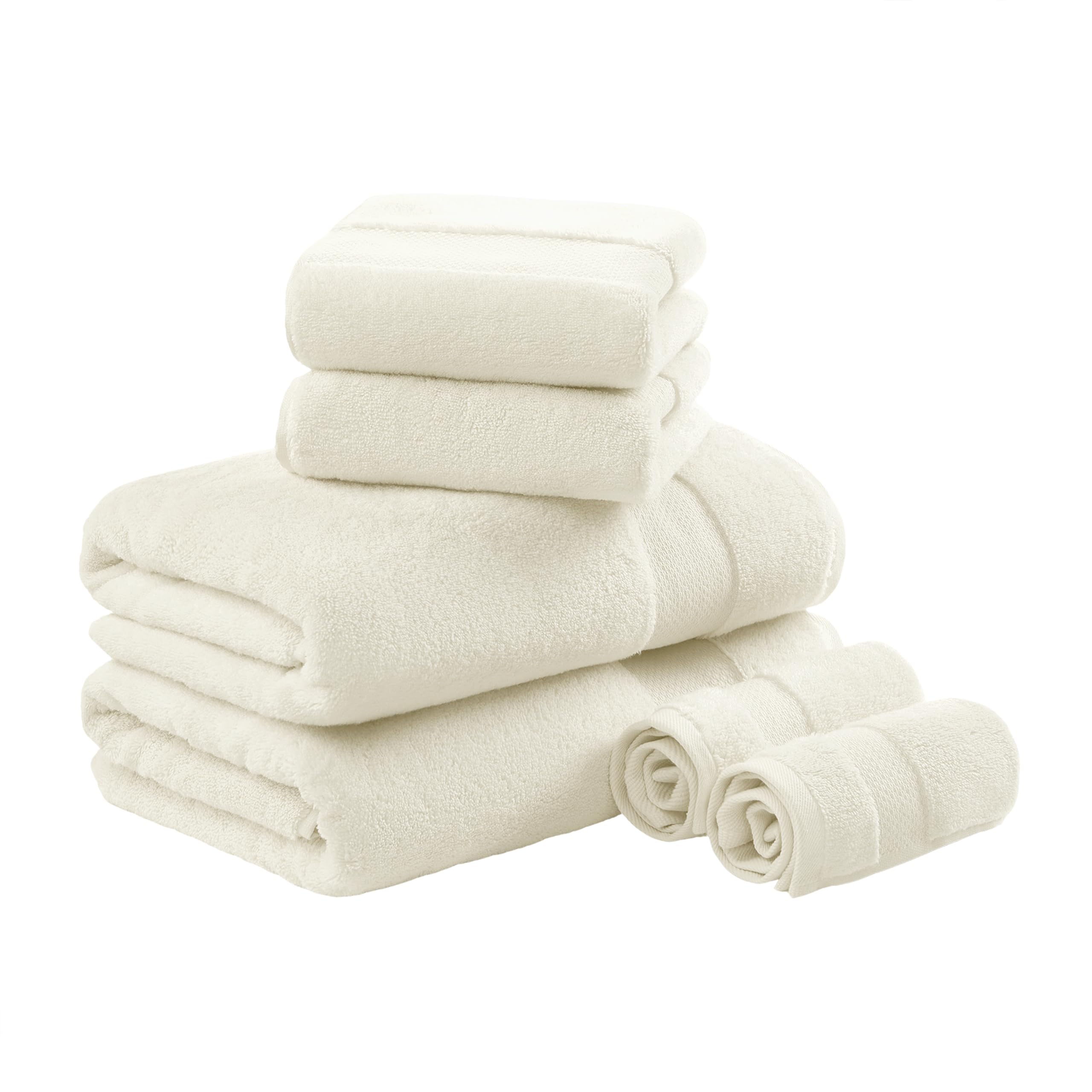 Madison Park Turkish 100% Cotton 600Gsm Luxury Premium Thick Soft Absorbent Hotel Bathroom Towel Set Shower Hand Face Washcloths, Assorted Sizes,