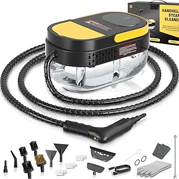 Gautye Portable Handheld Steam Cleaner with Adjustable Handle and Accessories