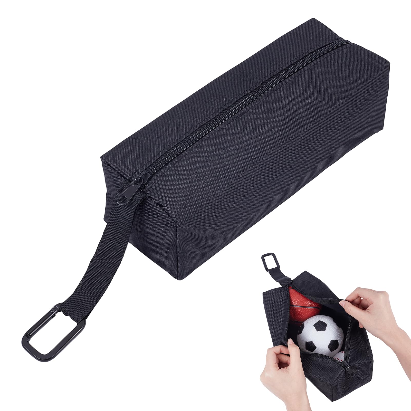 NICENEEDED Pickleball Ball Holder Bag, Portable Tennis Ball Pouch, Pickle Ball Carrying Storage Bag Waist Bag with Hook Pickleball Accessories Sport Gear Holds 3 Pcs Regular Pickleball Ball