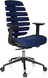 hjh OFFICE Ergo Line II Silla de Oficina operativa, Tela, Azul, 50.00x59.00x115.00 cm