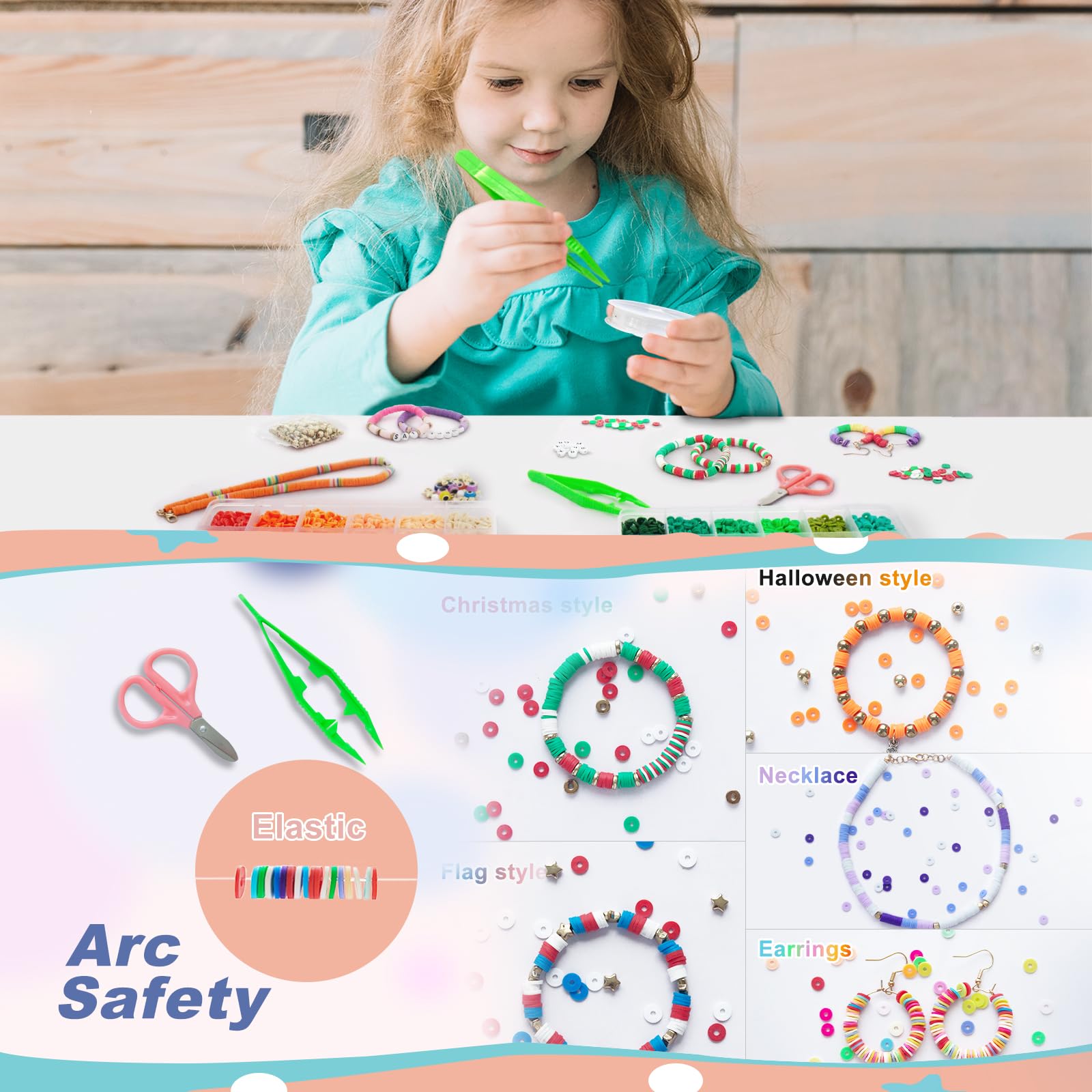 Fournine 15800 Pcs Clay Beads Bracelet Making Kit - Image 4