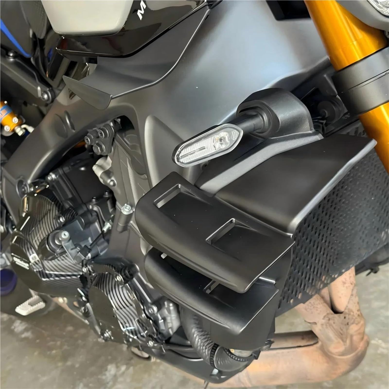 Motorrad Frontspoiler Untere Flanke Seite Flügel FRONTAL Spoiler Für Yamaha MT-09/SP 2024 2025 Verkleidungsschutz(Race)