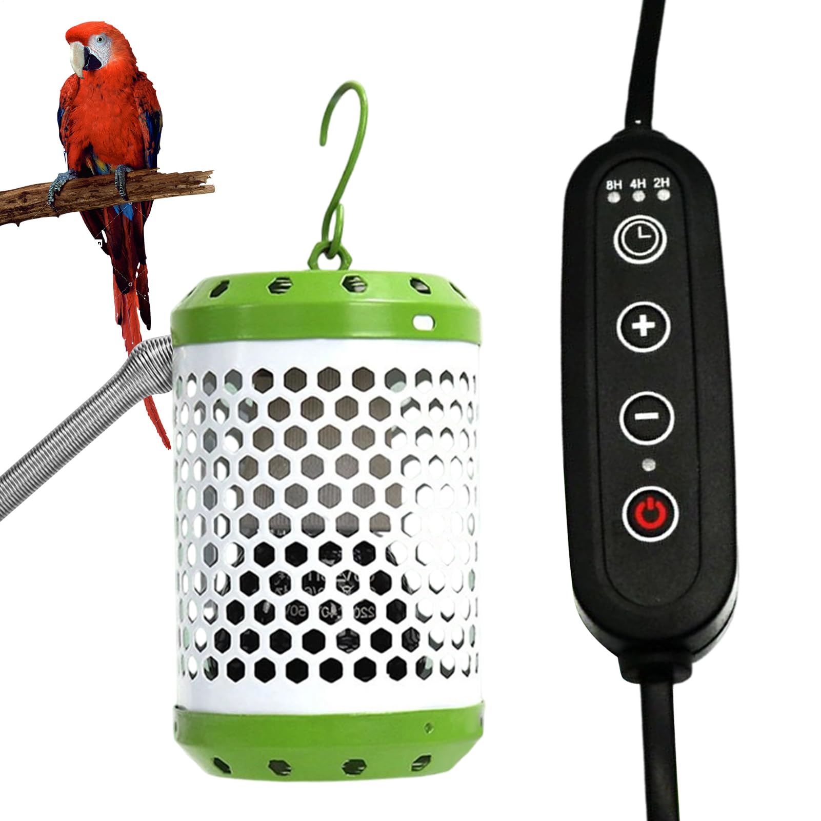 Bird Heat Lamp - 12,5 x 8,5 x 8,5 cm Energy-Saving Safety Lamp, Anti-Scald Heating, Metal Builtion | Rettili Snakes Lizards Frogs Parrots Chicken Coop Bathroom Terrarium Pet Heater