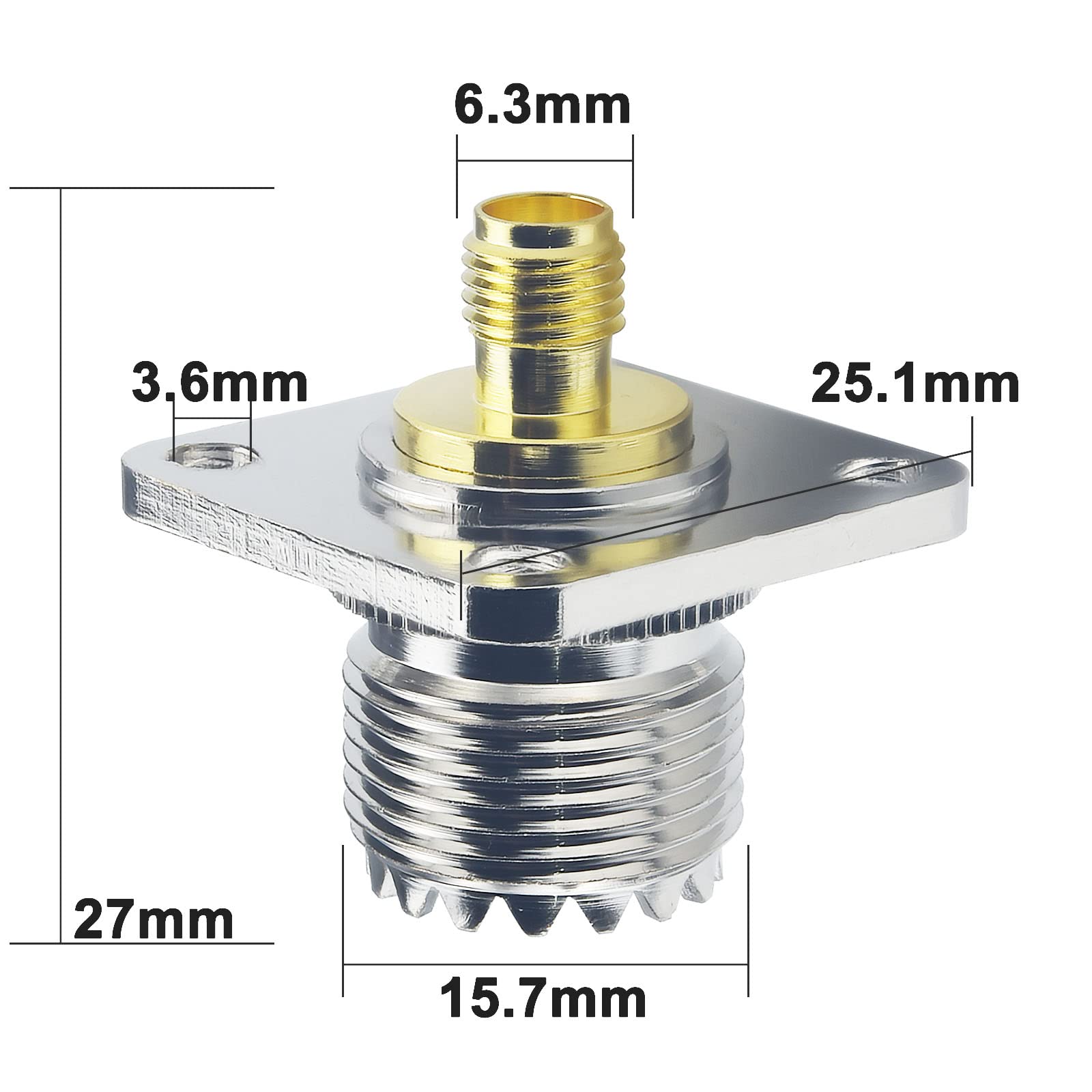 Adattatore UHF Femmina A SMA Maschio Per Antenne Radio | Connettore Coassiale RF SO239/PL259 | Per Radio Amatore E SDR (2 Pezzi) - Foto 10