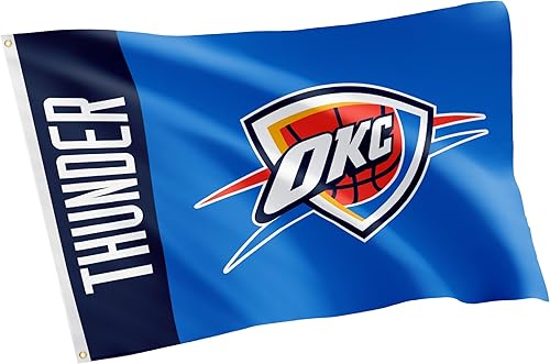 Desert Cactus Bandera del Trueno de la Ciudad de Oklahoma NBA Asociación Nacional de Baloncesto OKC 100% poliéster para interiores y exteriores, 3 x
