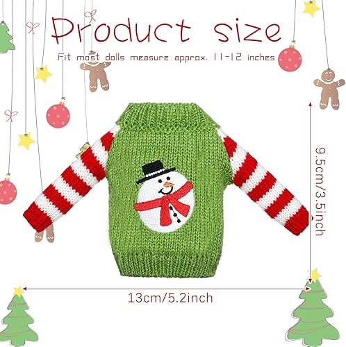 Miniatura 2 de Aoriher Juego de 3 piezas de accesorios de Navidad, ropa de punto, juego de suéter de punto, alce de árbol de Navidad, copo de nieve (pan de