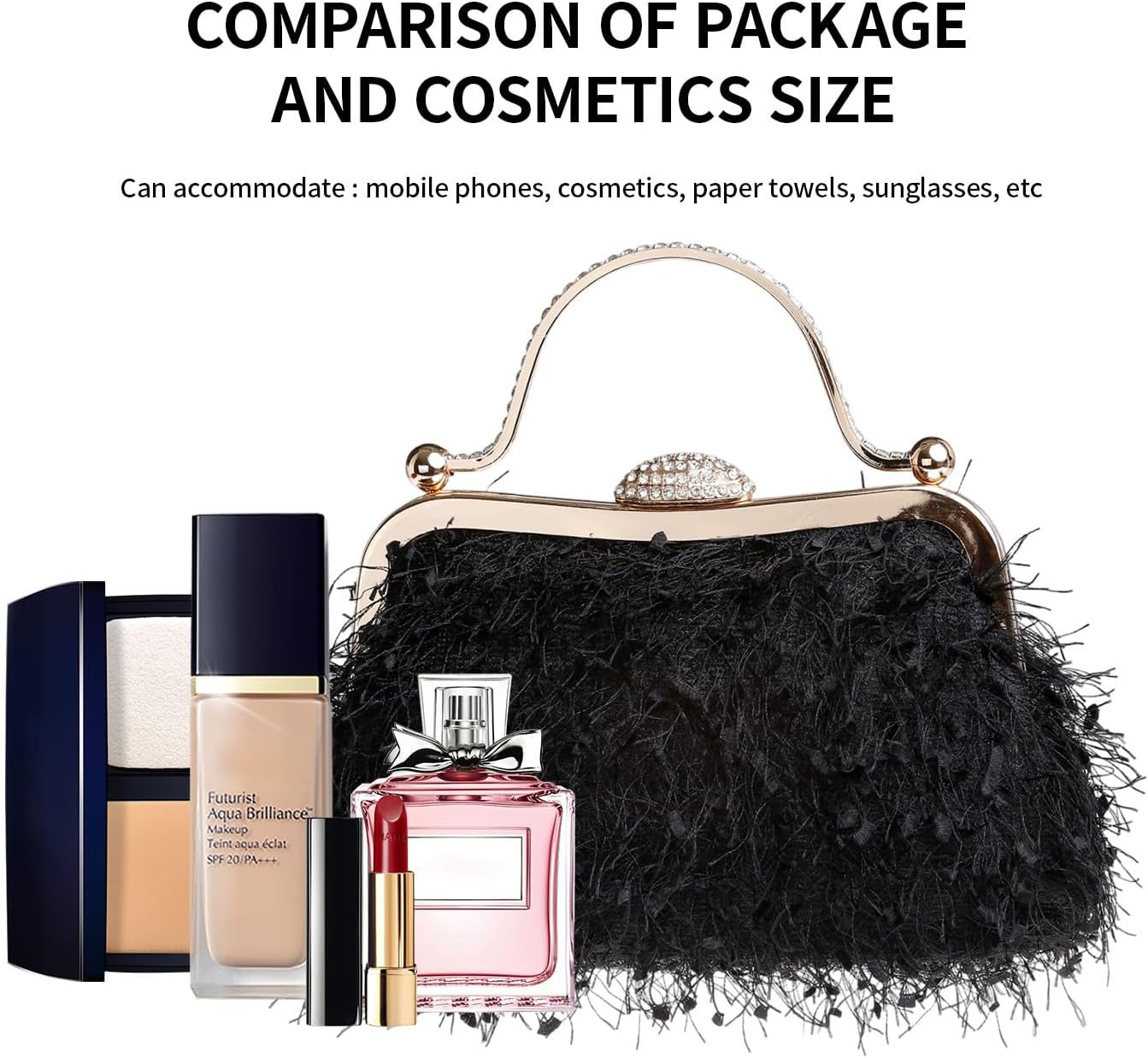 Tassel Women's Evening Handbag Cocktail Prom Formal Clutch Purse Feather Elegant Shoulder Bag for Wedding Banquet - Image 5