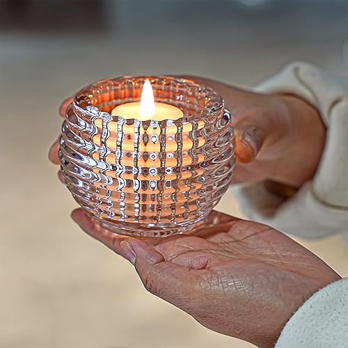Miniatura 5 de Portavelas votivas redondas de vidrio transparente, portavelas de té de cristal de otoño para centros de mesa, votivo para decoración de fiesta de