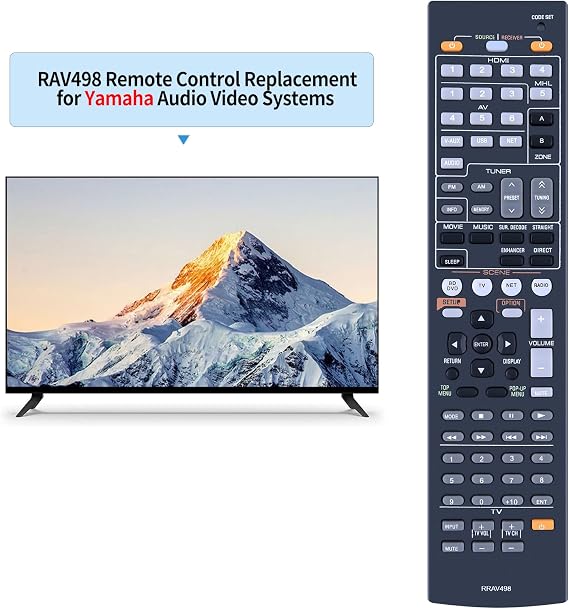 rav498 Replacement Remote Control for Yamaha AV Audio Receiver Compatible with RAV293 RAV331 RAV334 RAV336 RAV432 RAV434 RAV435 RAV436 RAV463 RAV491 RAV494 RAV498 RAV499