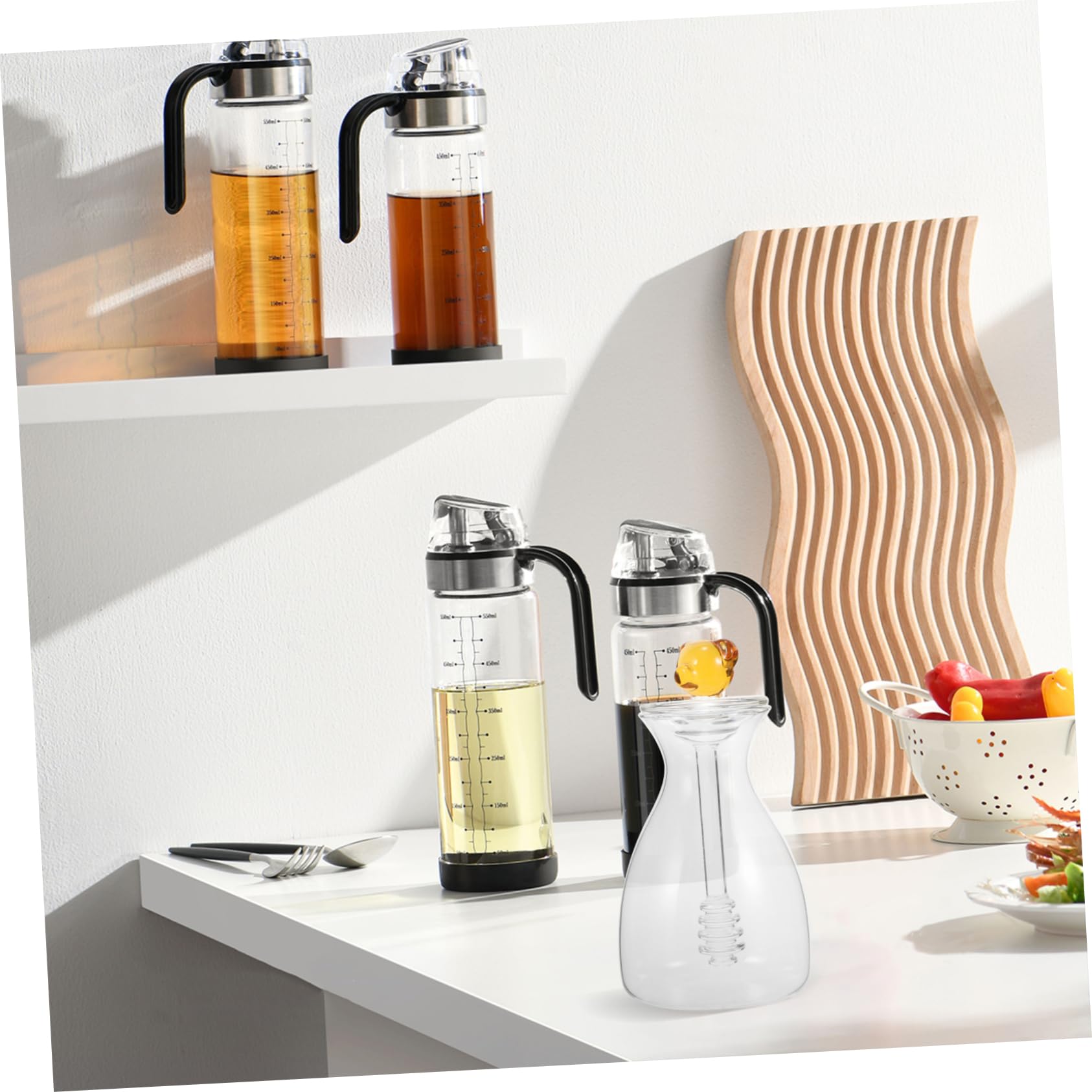 Healifty Transparenter Honigglas aus Glas mit Deckel und Löffel für Zuhause Aufbewahrungsgefäß für Honig und Gewürze