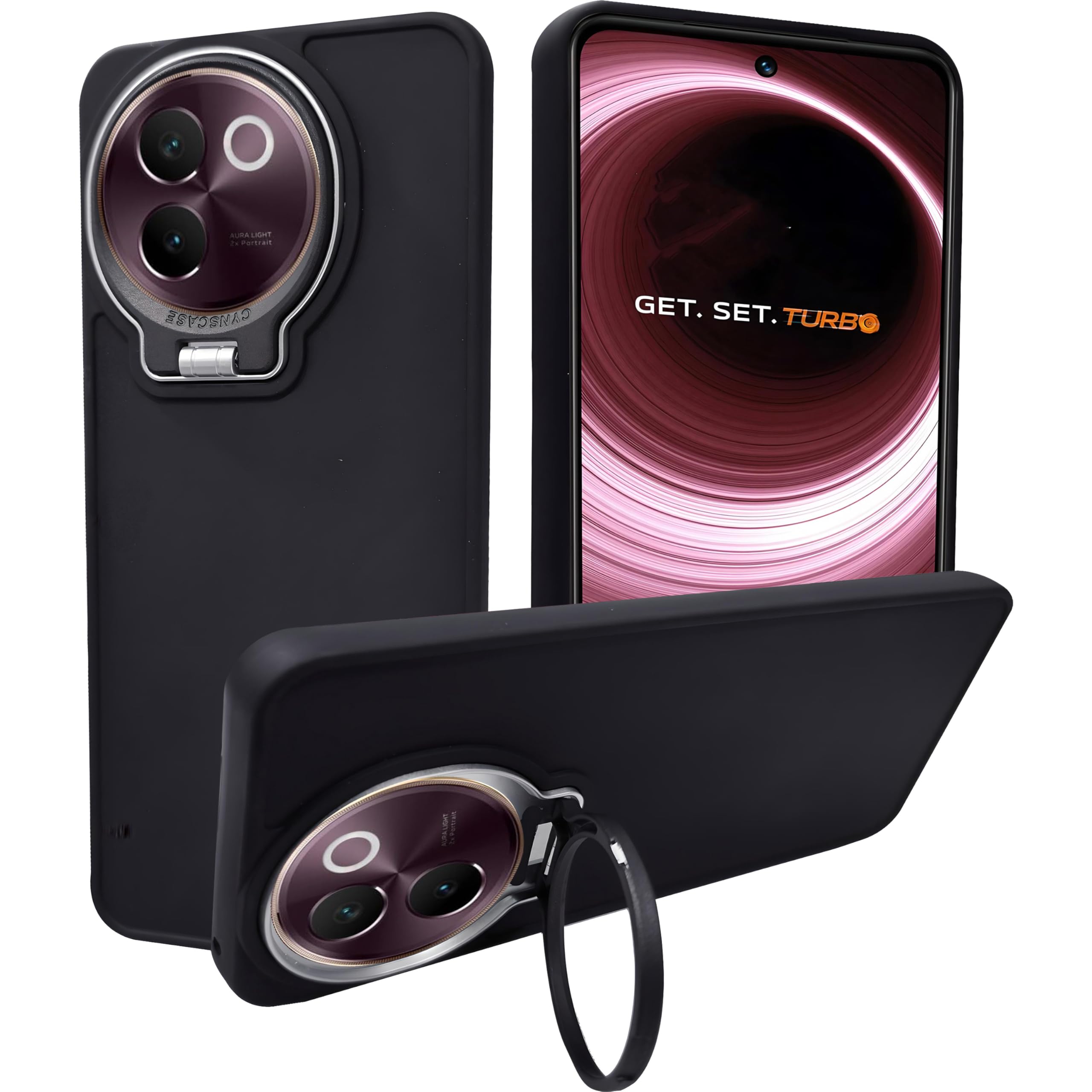 A rtistque Silicone Back Cover Case for Vivo V30e 5G with Camera Stand | Shockproof TPU | Stylish Protective Design | Slim Fit | Ultra Matte - Black (B0D97K5CDN) Amazon Price History, Amazon Price Tracker