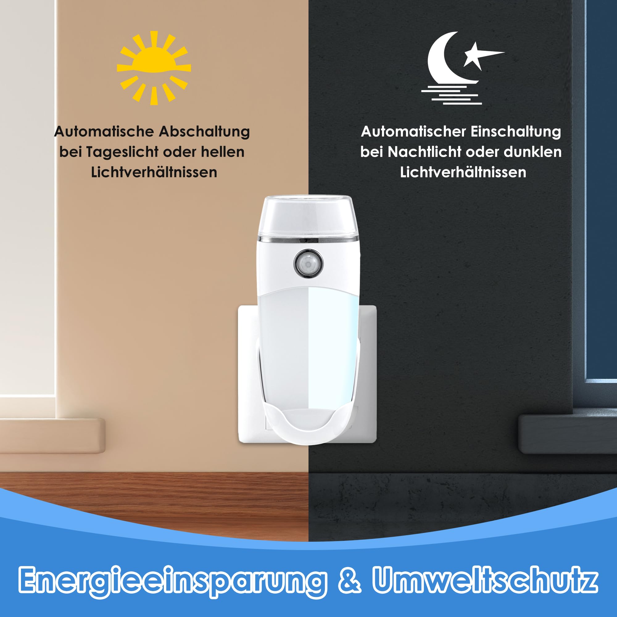 Luci Notturne A LED Con Sensore Di Movimento Hiboom - Ricaricabili, Staccabili, 4 In 1 (Torcia, Emergenza) - 11