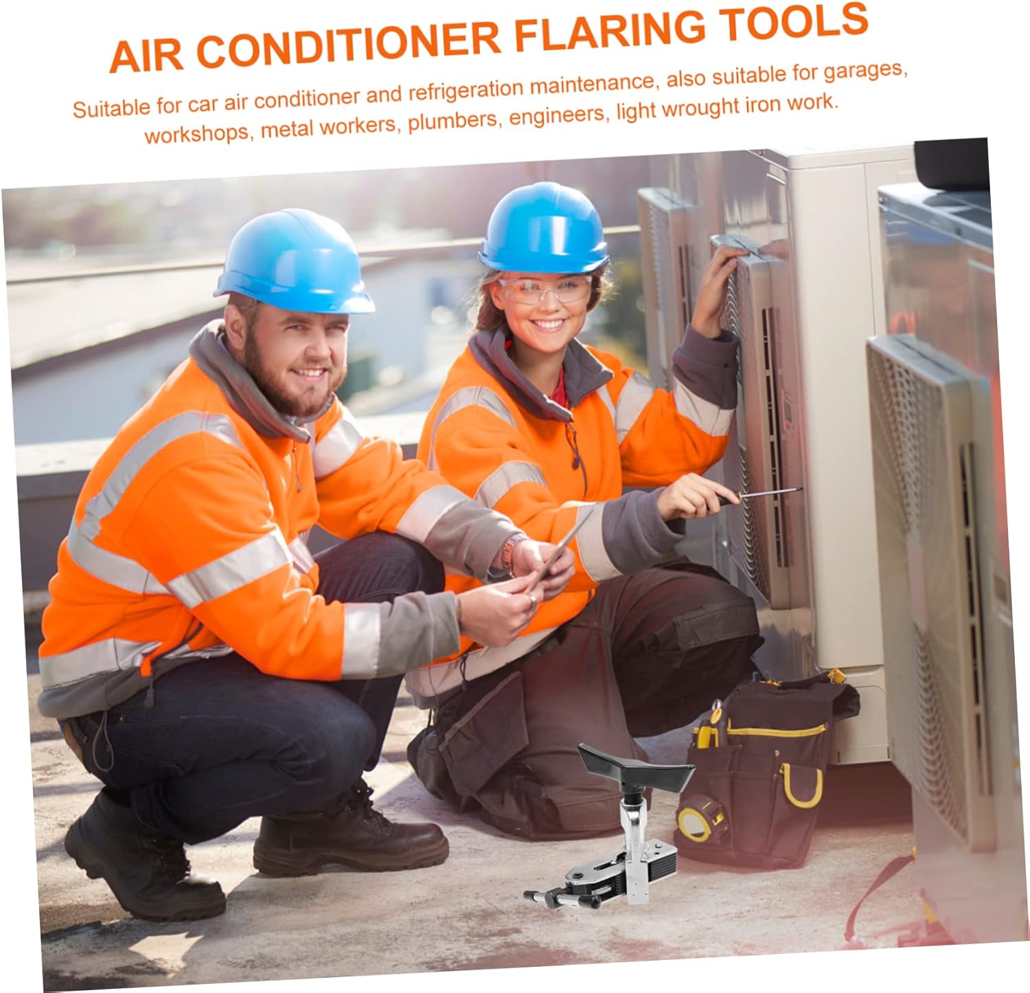 Air Conditioner Tubing Flaring Tool Kit HVAC Flaring Tool for Air Conditioning Pipeline Portable Tube Expander for Refrigerator Freezer Maintenance