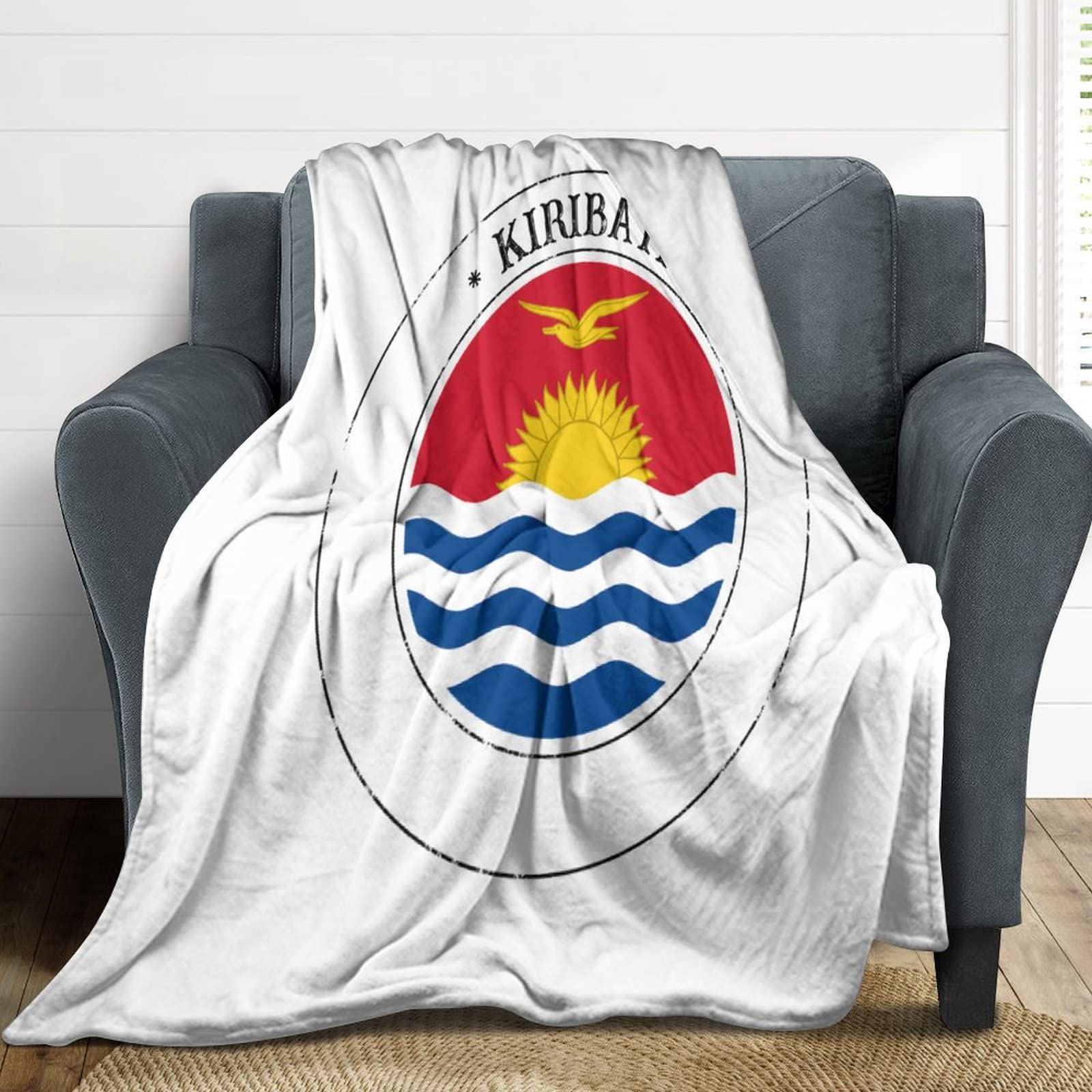 Couverture de lit en flanelle Kiribati anti-froid plaid doux pour canapé et chambre