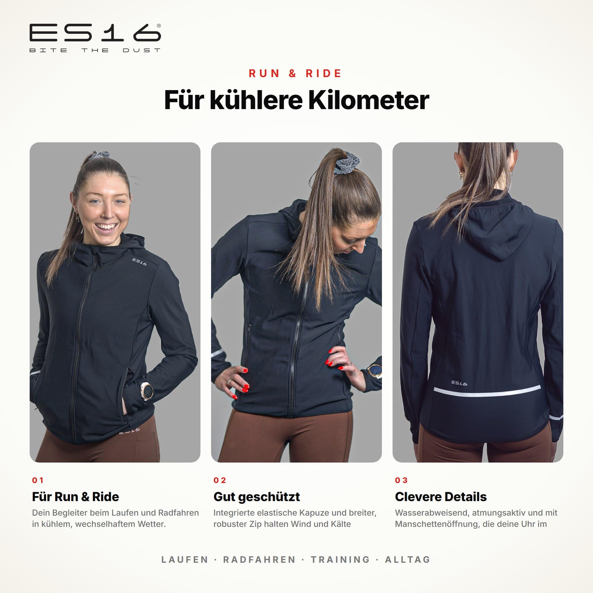 Løbejakke Soft Element Chaqueta Running Mujer | Cortavientos Ligera y Transpirable con Cremallera Completa para Correr y Ciclismo