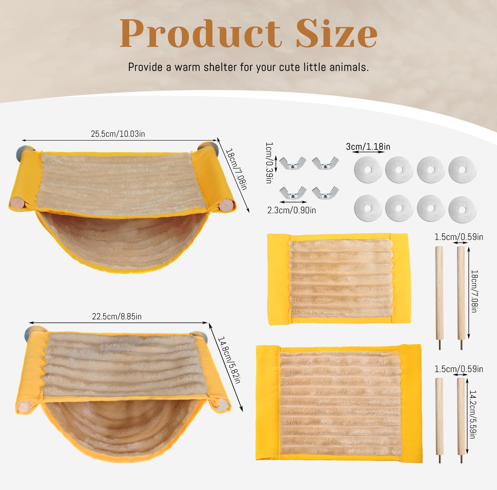 2PCS Bird Hammock, Parakeet Bed Hanging, Double-Layer Parakeet Nest for Budgies Cockatiels Lovebird, Brown - Image 2