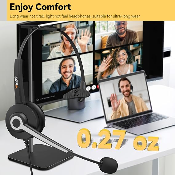 Wantek USB & USB-C Computer Headset with Noise Cancelling Mic（681）