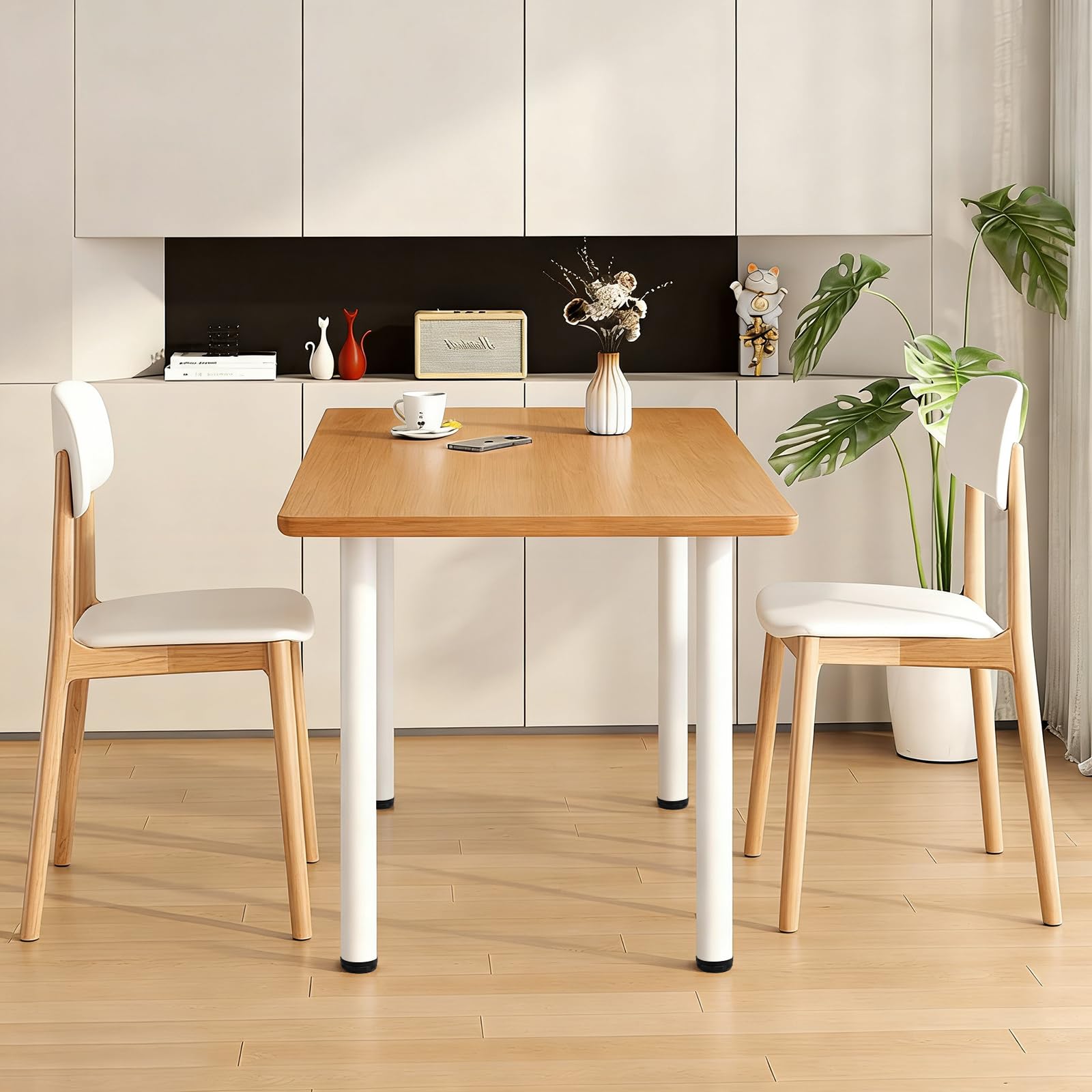 QLLY Lot de 4 Pieds réglables en métal pour Bureau, Table et mobilier, 70 cm, Blanc