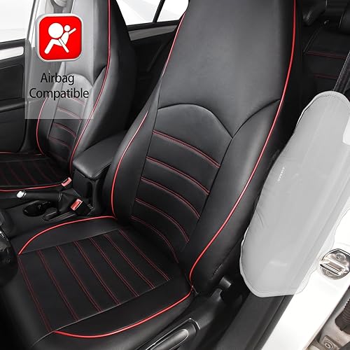 Miniatura 2 de TOYOUN fundas de asiento delantero de cuero sintético universales para automóvil, se adaptan a la mayoría de los autos, camiones, vehículos