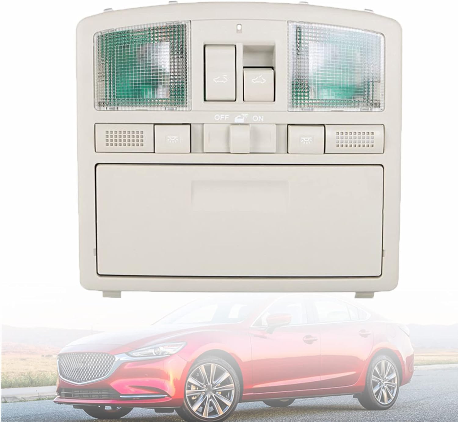 car sunroof Switch Overhead Console Reading Light Console Replacement for Mazda 6 2009-2011 Reading Light Beige GS4C-69-970D-30 GS4C69970D75