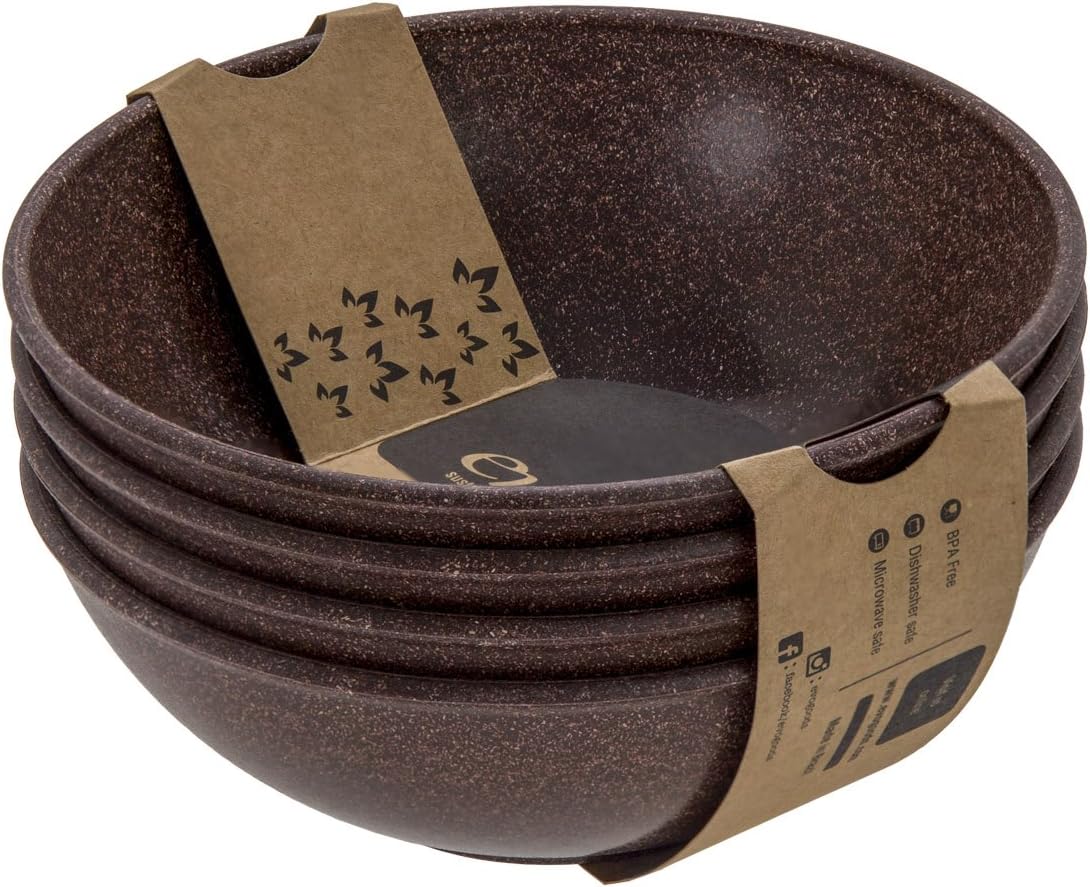 Salad Bowl Set, 24 oz, Dark Brown