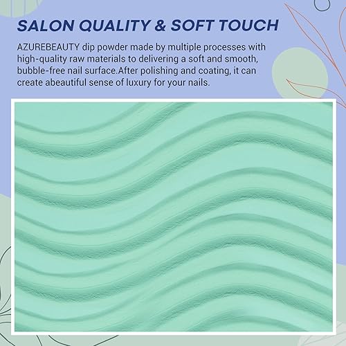 Miniatura 6 de AZUREBEAUTY - Juego de polvo para uñas de otoño, invierno, azul, verde salvia, todas las estaciones, 6 colores de polvo para uñas, manicura